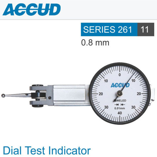 Dial Test Indicator 0-0.8mmx0.01mm Accud Series 261