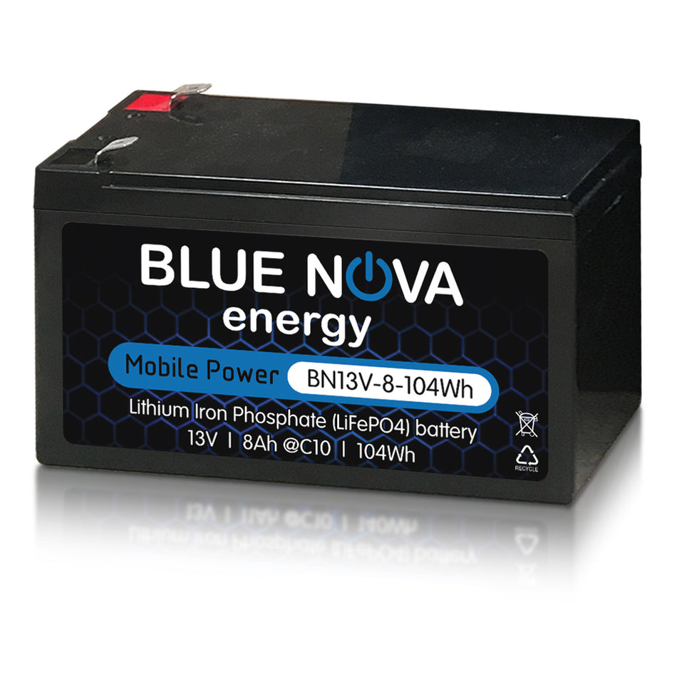 Blue Nova 13V 8Ah Lithium Iron Phosphate (LiFePO4) battery