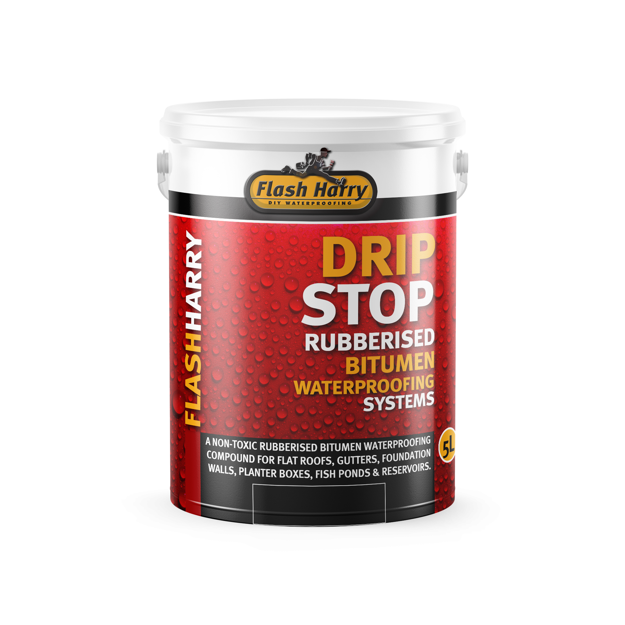 Flash Harry Drip Stop Rubberised Bitumen Waterproofing 5Lt Alrode