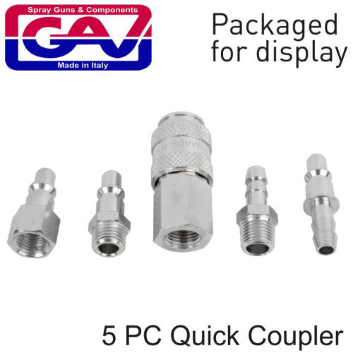 GAV Universal Quick Coupler 5 PC Set