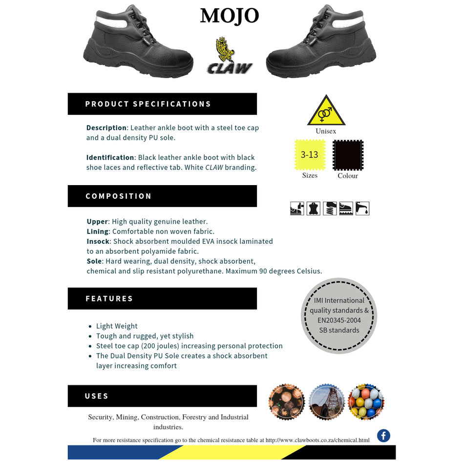 Claw Mojo Safety Boot Black
