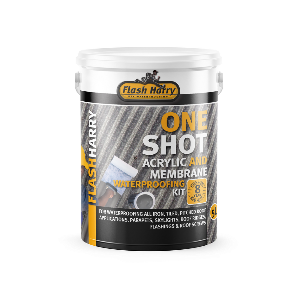 Flash Harry One Shot Acrylic Waterproofing 5Lt with membrane