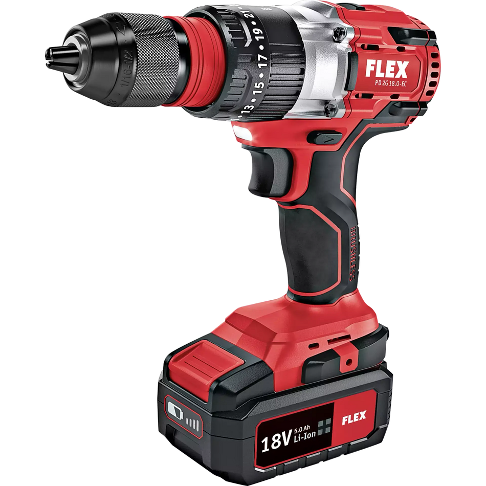 FLEX Cordless Brushless Impact Drill 18.0V Li-ion Set with Intelli Charger