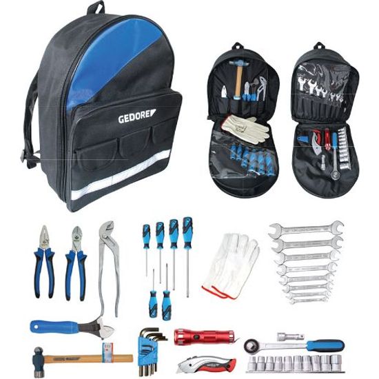 Tool kit Technicians Rucksack 43pc Gedore Red
