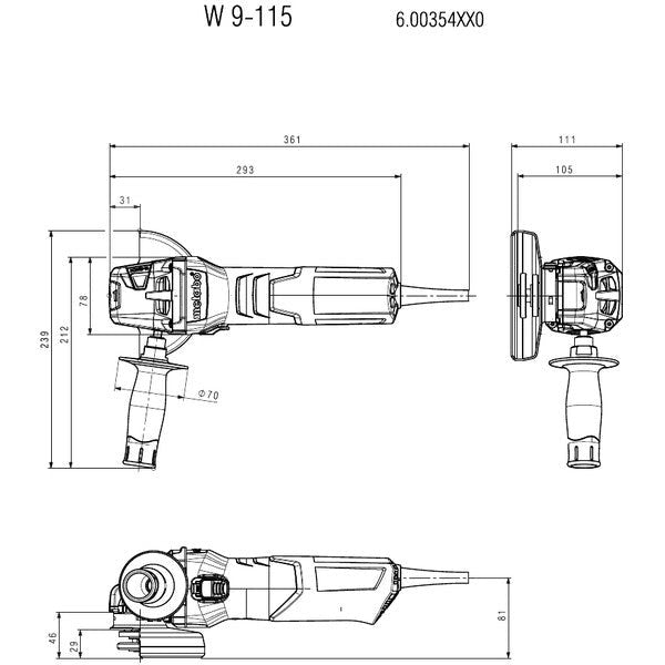 Metabo W9-115 Angle grinder 115mm 900watt