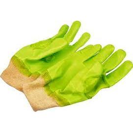 Glove PVC Green Hi Viz Medium Weight