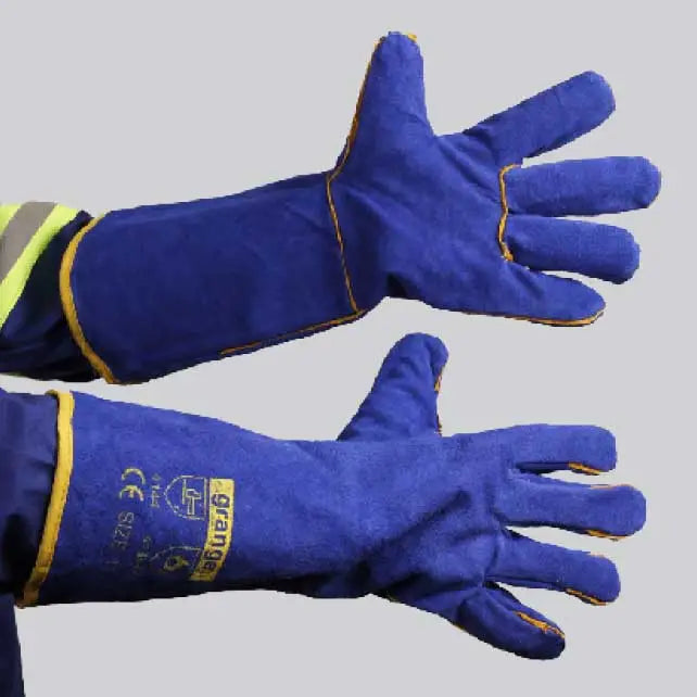 Glove Blue Lined Superior Leather