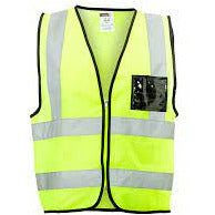 High visibility reflective waistcoat with ID pocket