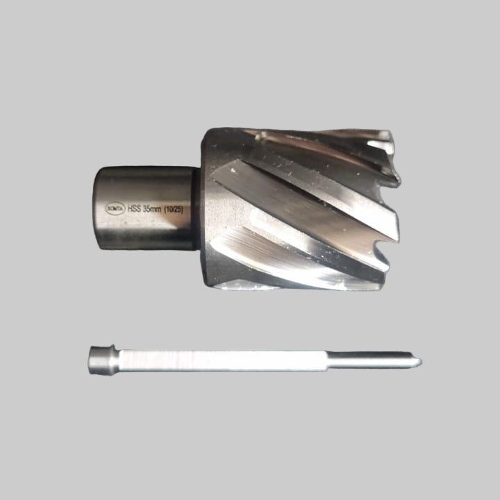 Core Cutter HSS-M2 Short 25mm Length Slugger with Pilot Pin