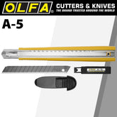 OLFA A-5 Snap off Knife 9mm One way Lock with Black Blade