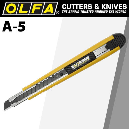OLFA A-5 Snap off Knife 9mm One way Lock with Black Blade