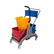 Plastic Double Bucket & Wringer 50L with Caddy