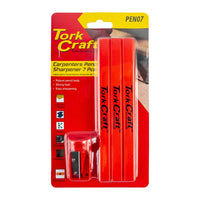 Tork Craft Carpenters Pencil Set 6 X Pencil 1 X Sharpener