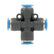 PU Push on Connector 4 way cross