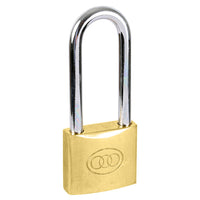 Brass Padlock Long Shackle Tri-Circle