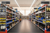 Industrial warehouse with natural window lighting