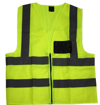 High visibility reflective waistcoat with ID pocket