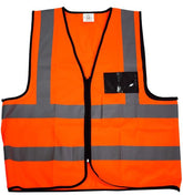 High visibility reflective waistcoat with ID pocket