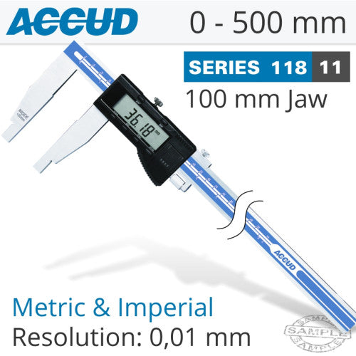 Accud Digital Long Jaw Vernier Series 118