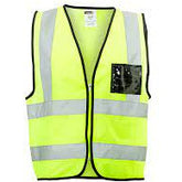 High visibility reflective waistcoat with ID pocket