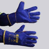 Glove Blue Lined Superior Leather