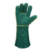 Glove Green Lined Leather Welted Seams